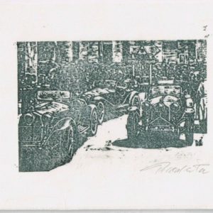 Xilografia Alfa Romeo 8C 2300 Spider, Mille Miglia 1932 - Tetsuaki Makita