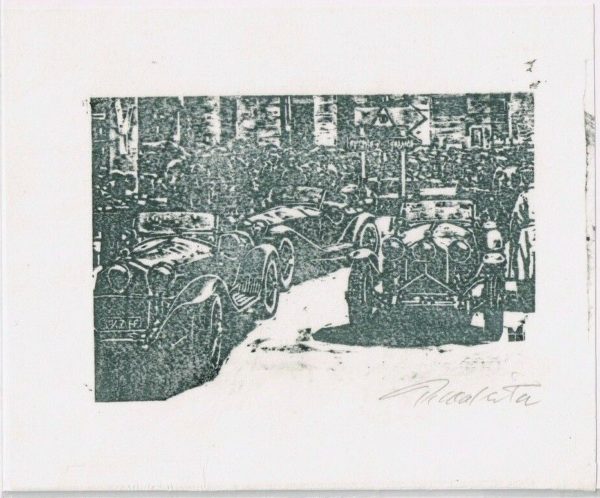 Xilografia Alfa Romeo 8C 2300 Spider, Mille Miglia 1932 - Tetsuaki Makita