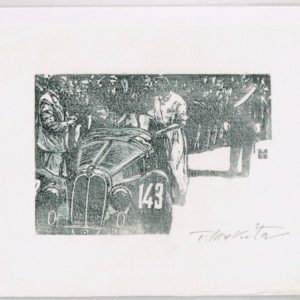 Xilografia Alfa Romeo 8C 2900B Spider MM, Mille Miglia 1938 - Tetsuaki Makita