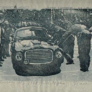 Xilografia Ferrari 166 S Allemano, Mille Miglia 1948 - Tetsuaki Makita