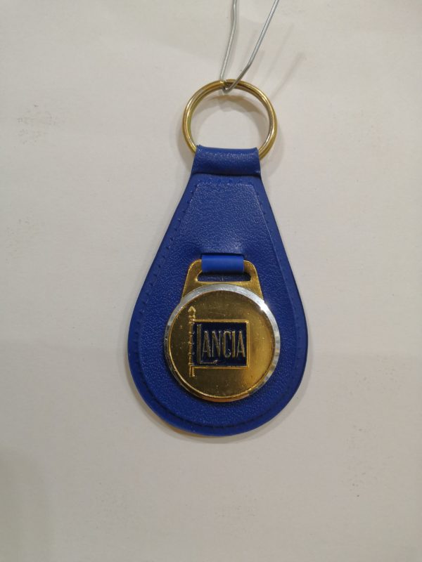 Portachiavi in Pelle Blu Lancia