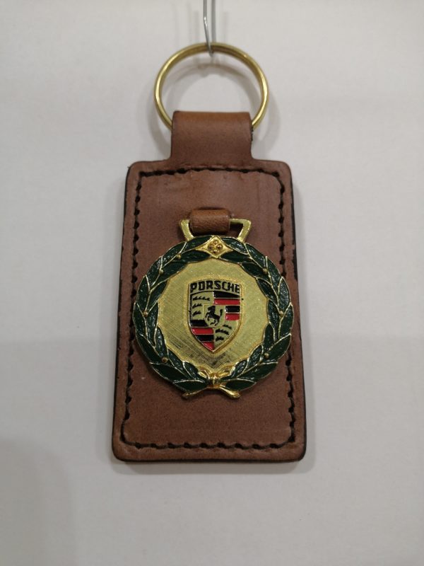 Portachiavi in Pelle con Corona d'Alloro Porsche
