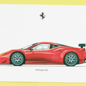 Cartolina Dati Tecnici Ferrari 458 Italia GT2