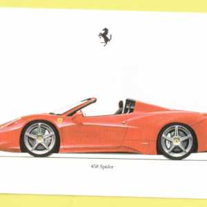 Cartolina Dati Tecnici Ferrari 458 Spider