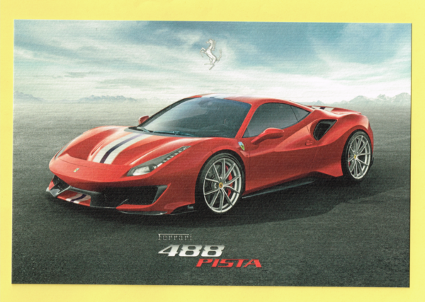 Cartolina Dati Tecnici Ferrari 488 Pista