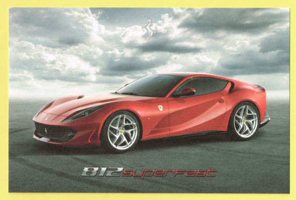 Cartolina Dati Tecnici Ferrari 812 Superfast
