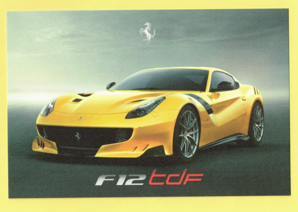Cartolina Dati Tecnici Ferrari F12 TDF