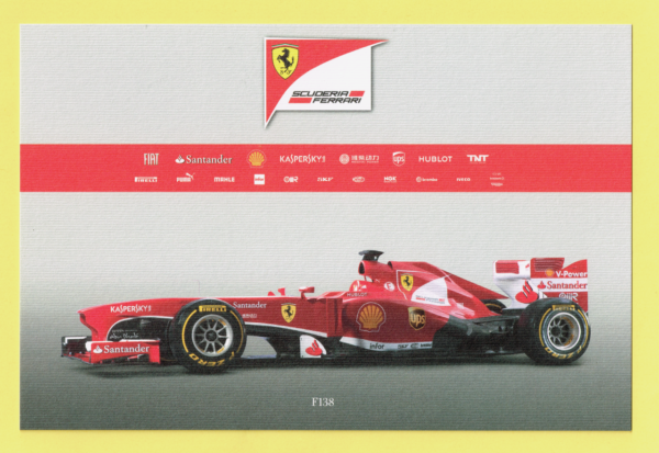 Cartolina Dati Tecnici Ferrari F138