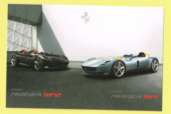 Cartolina Dati Tecnici Ferrari Monza SP1 & Ferrari Monza SP2