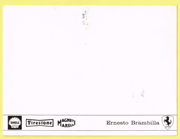 Cartolina Ferrari 1969 Ernesto "Tino" Brambilla - immagine 2