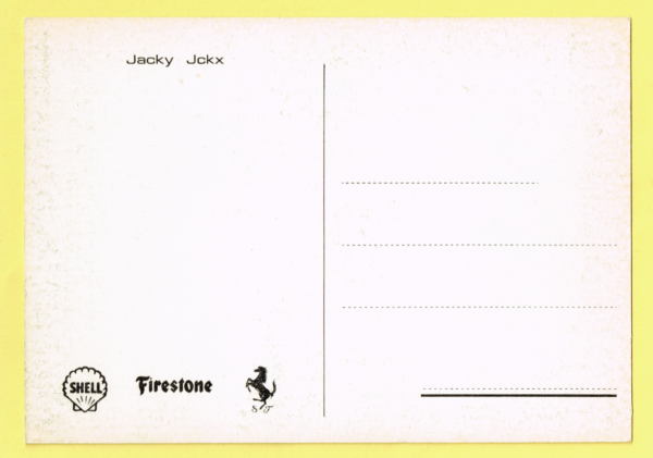 Cartolina Scuderia Ferrari 1968 Jacky Ickx - immagine 2