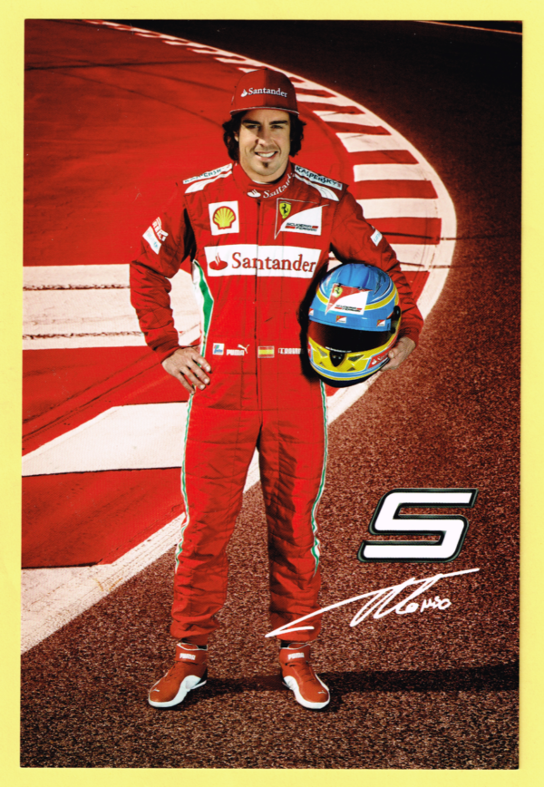 Cartolina Scuderia Ferrari 2012 Fernando Alonso #4246/12 (Con Firma)