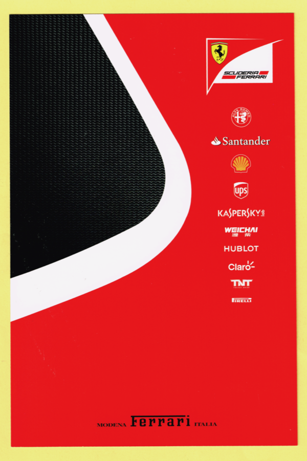 Cartolina Scuderia Ferrari 2015 Kimi Raikkonen - immagine 2
