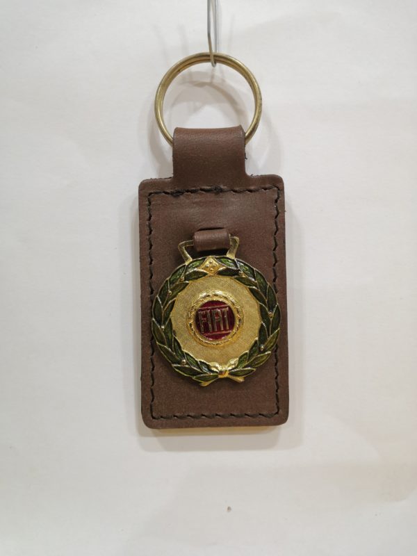 Portachiavi in Pelle con Corona d'Alloro Fiat