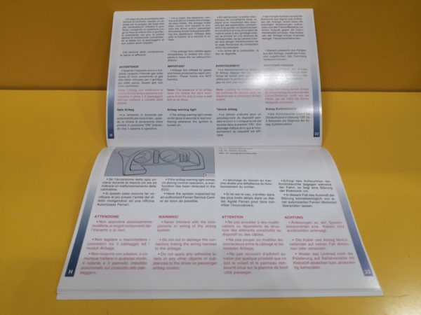 Ferrari 456 GT - Owner's Manual Variants for RHD Drive #1021/95 - immagine 2