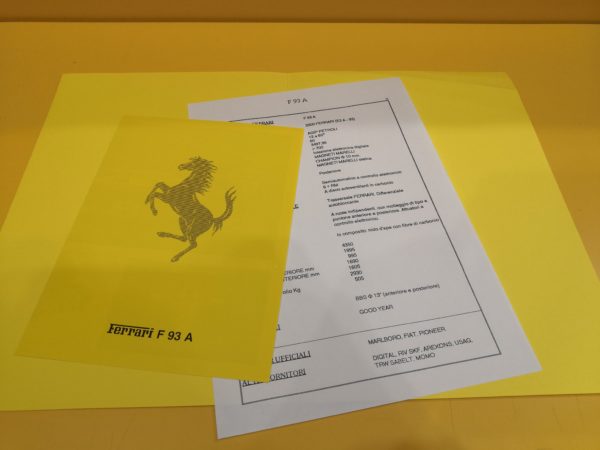 Ferrari F93A - Press-Kit #275-6-92 - immagine 2