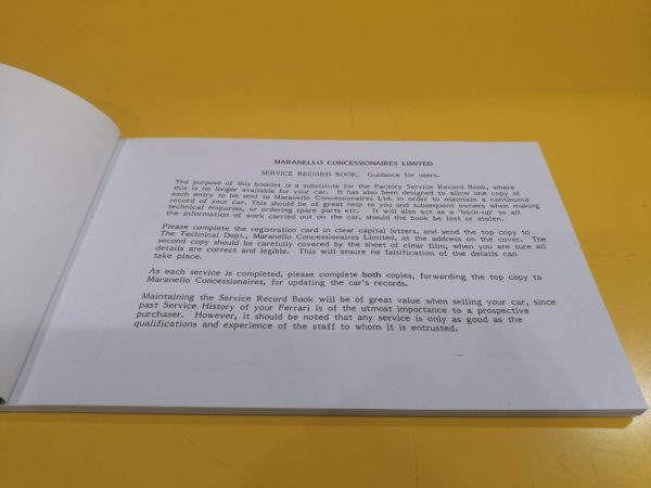 Ferrari Service Record for 12 Cylinder Carburettor Cars - immagine 2