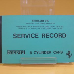Ferrari Service Record for 6 Cylinder Cars
