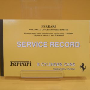 Ferrari Service Record for 8 Cylinder Carburettor Cars