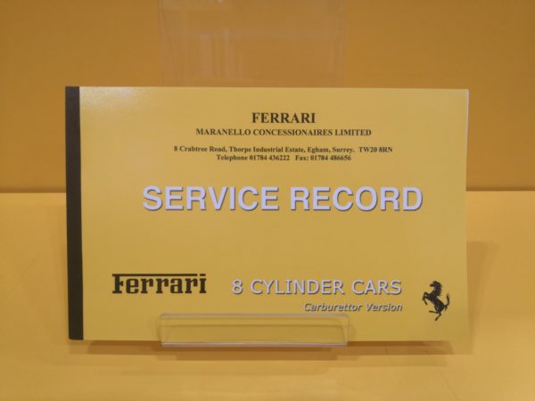 Ferrari Service Record for 8 Cylinder Carburettor Cars