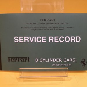 Ferrari Service Record for 8 Cylinder Injection Cars