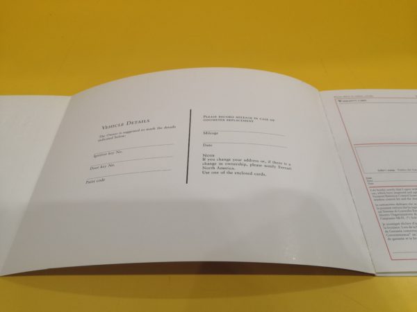 Ferrari Warranty Card and Owner's Service Book #1640/00 - immagine 2