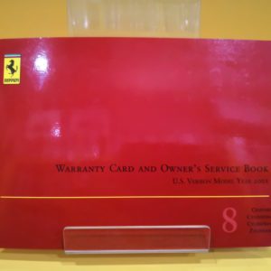 Ferrari Warranty Card and Owner's Service Book #1640/00