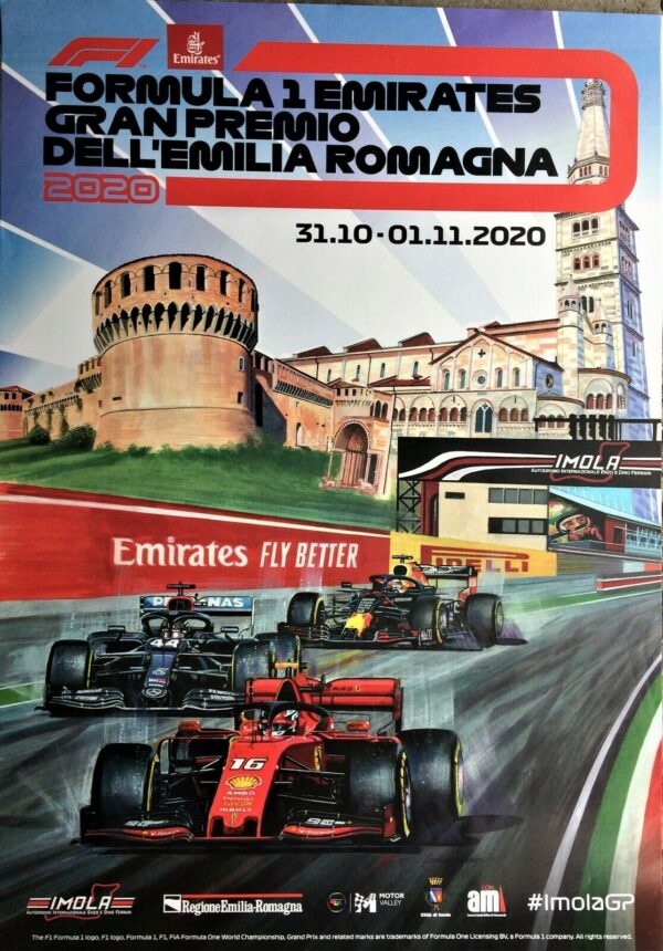 Gran Premio dell'Emilia Romagna, Campionato Mondiale Formula 1 2020 - Poster Originale