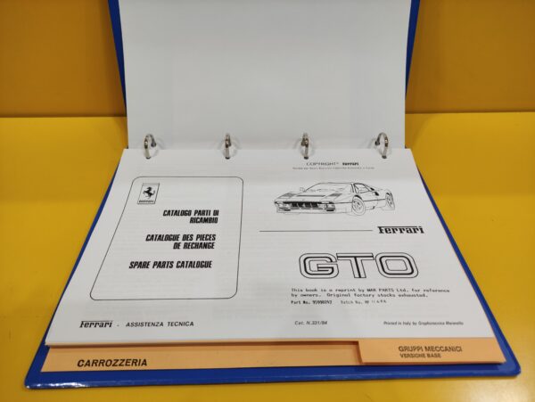 Ferrari 288 GTO - Catalogo Parti di Ricambio #331/84 (Reprint) - immagine 2