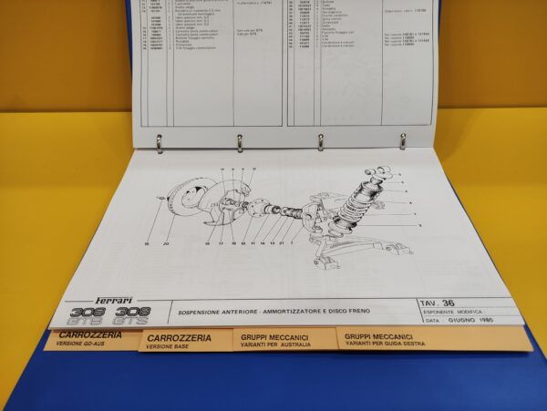 Ferrari 308 GTB & Ferrari 308 GTS - Catalogo Parti di Ricambio #189/80 (Reprint) - immagine 3