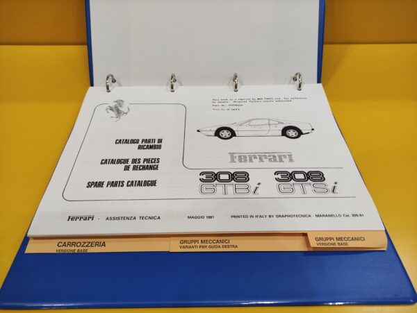 Ferrari 308 GTBi & Ferrari 308 GTSi - Catalogo Parti di Ricambio #209/81 (Reprint) - immagine 2