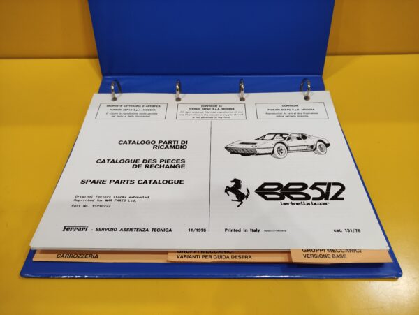 Ferrari 512 BB - Catalogo Parti di Ricambio #131/76 (Reprint) - immagine 2