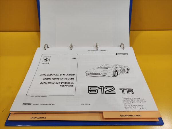 Ferrari 512 TR - Catalogo Parti di Ricambio #875/94 (Reprint) - immagine 2