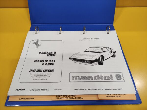 Ferrari Mondial 8 - Catalogo Parti di Ricambio #205/81 (Reprint) - immagine 2