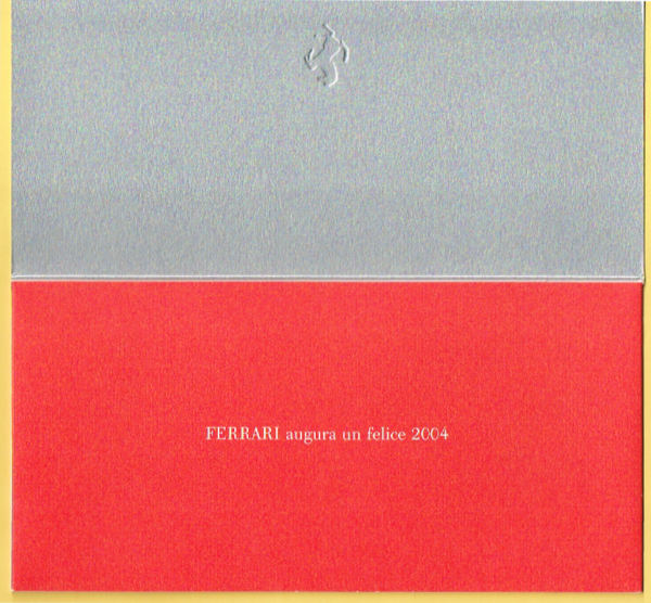 Cartolina Ferrari Auguri per Buon Natale 2003 & Felice Anno Nuovo 2004 - immagine 2