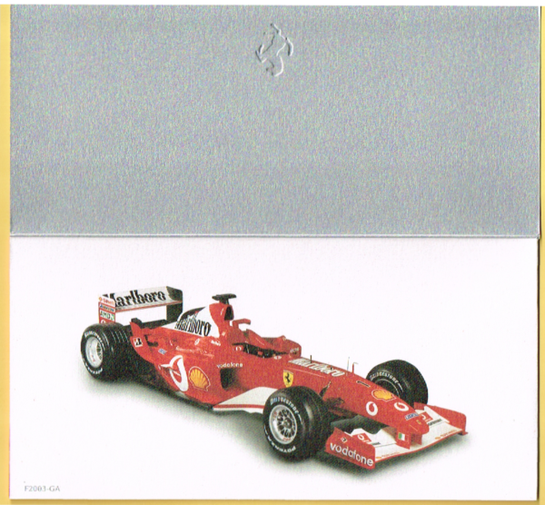 Cartolina Ferrari Auguri per Buon Natale 2003 & Felice Anno Nuovo 2004 - immagine 3