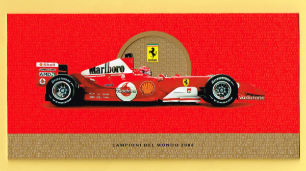 Cartolina Ferrari Auguri per Buon Natale 2004 & Felice Anno Nuovo 2005