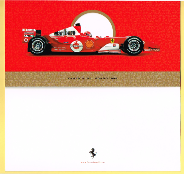 Cartolina Ferrari Auguri per Buon Natale 2004 & Felice Anno Nuovo 2005 - immagine 3
