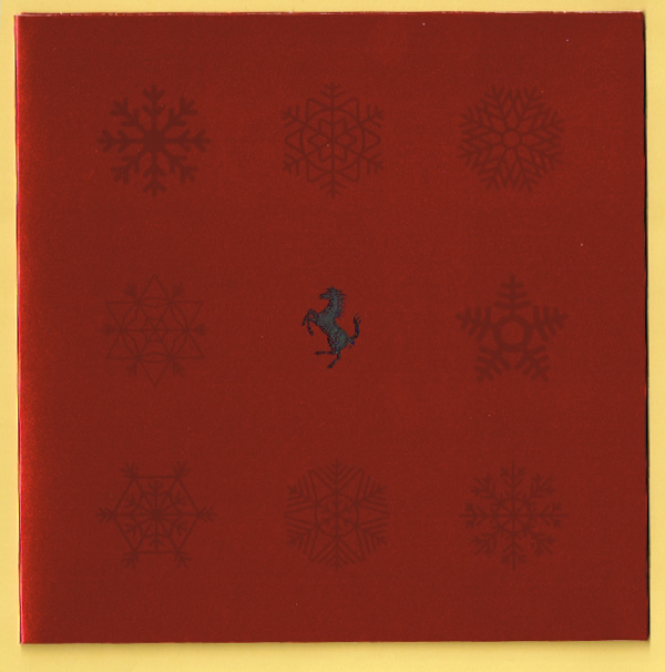 Cartolina Ferrari Auguri per Buon Natale 2015 & Felice Anno Nuovo 2016