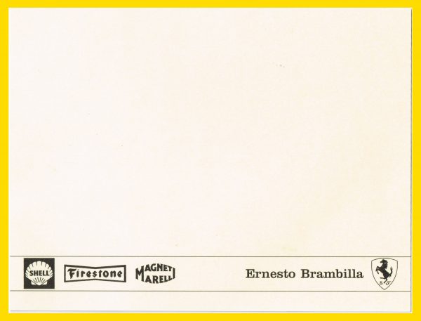 Cartolina Ferrari 1969 Ernesto "Tino" Brambilla (Autografata) - immagine 2