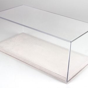 Vetrinetta con Base in Alcantara Bianco per Modelli Scala 1:18