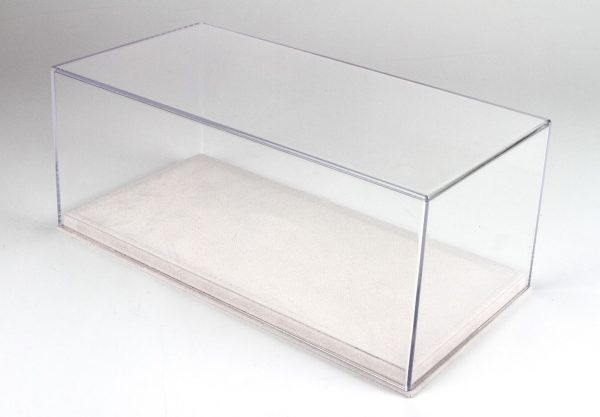 Vetrinetta con Base in Alcantara Bianco per Modelli Scala 1:18