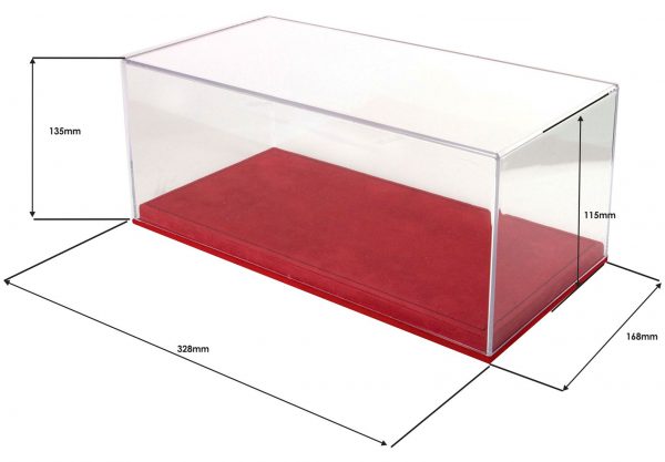 Vetrinetta con Base in Alcantara Rosso con Cucitura Nera per Modelli Scala 1:18 - immagine 2