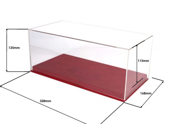 Vetrinetta con Base in Ecopelle Rossa per Modelli Scala 1:18 - immagine 2