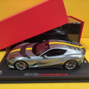 BBR Models P18207A - Ferrari 812 Competizione 2021 Grigio Coburn con Striscia Giallo Fly