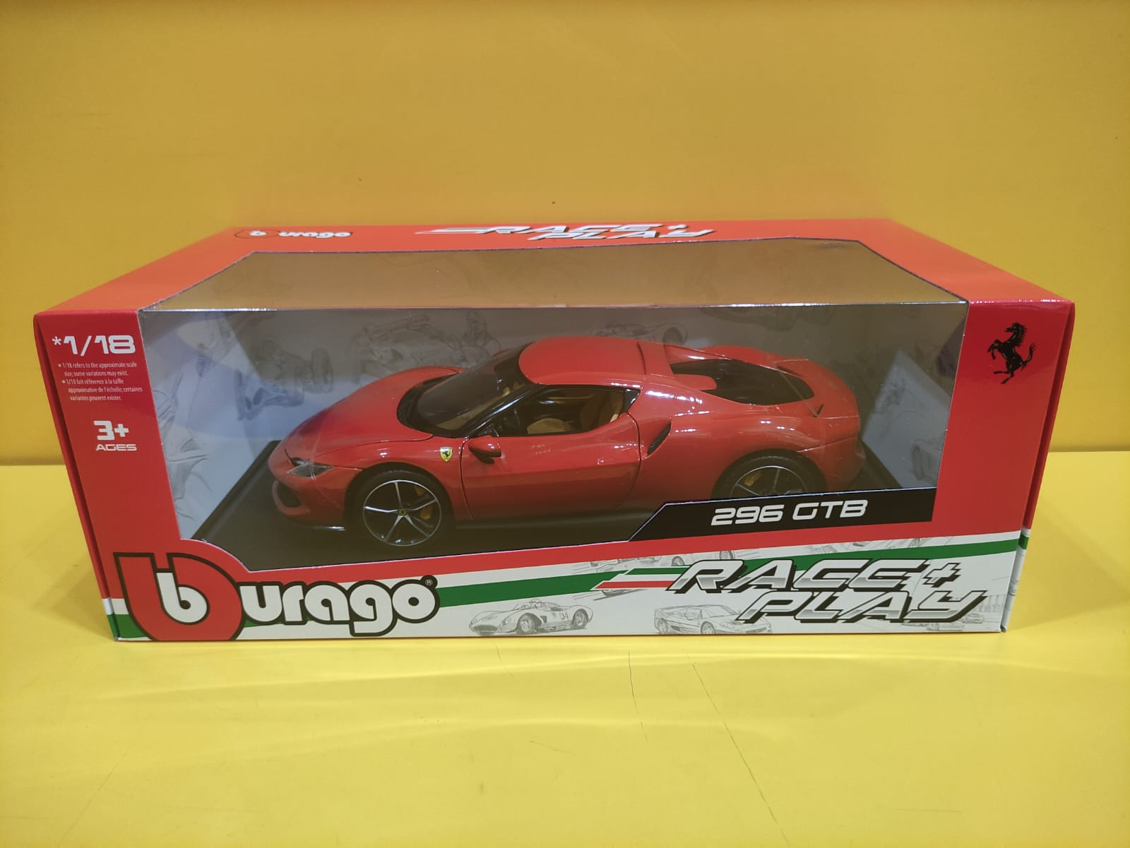 Bburago - Race and Play - Ferrari 296 GTB - 1/18 Diecast 